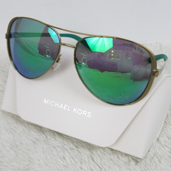 Michael Kors Chelsea Green Aviator Sunglasses - Picture 1 of 7